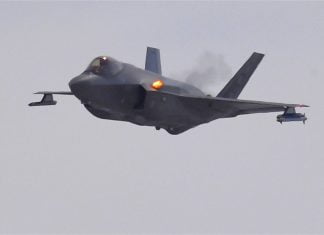 Rheinmetall NIOA to manufacture F-35’s 25mm ammunition in Australia USAF F35A firing cannon 180813 F LS255 0005sm