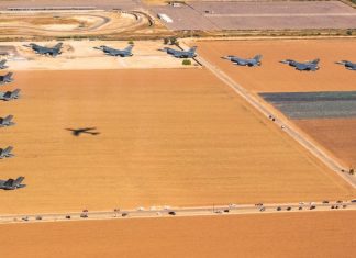 US-based Singaporean, Taiwanese F-16s take part in Arizona COVID-19 flypast USAF F 16 F 35 Luke AFB flypast 001