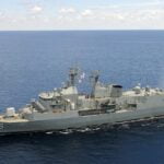 REGIONAL PRESENCE DEPLOYMENT DEMONSTRATES AUSTRALIA’S COMMITMENT TO THE INDO-PACIFIC HMAS Ballarat with a US Navy helicopter in May 2012 scaled