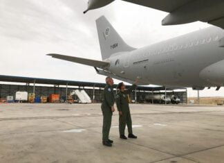 Elbit Systems to supply an additional J- MUSIC™ DIRCM (Direct Infrared Countermeasures) Pilots from Multinational Multi Role Tanker Transport Fleet checking out on of the Elbit Systems J MUSIC DIRCM turret credit NSPA scaled