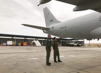 Elbit Systems Signs Contract to Provide DIRCM Service Center for NATO Pilots from NATO Airbus A330 MRTT fleet inspecting the Elbit J MUSIC DIRCM turret credit NSPA scaled 1 1 1