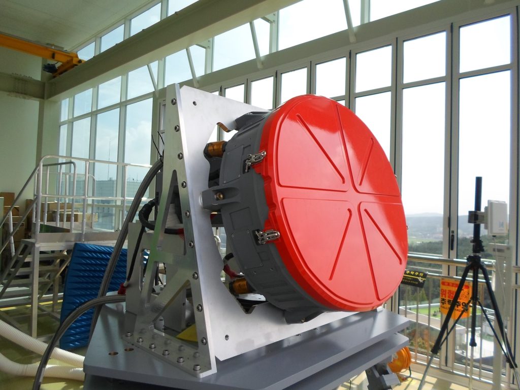 [Photo4] AESA radar mounted on a platform simulator for ground based functional and performance testing before flight trials